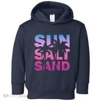 Sun Salt Sand Funny Palm Sun Retro Beach Summer Toddler Hoodie thumb 0
