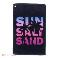 Sun Salt Sand Funny Palm Sun Retro Beach Summer Golf Towel thumb 0