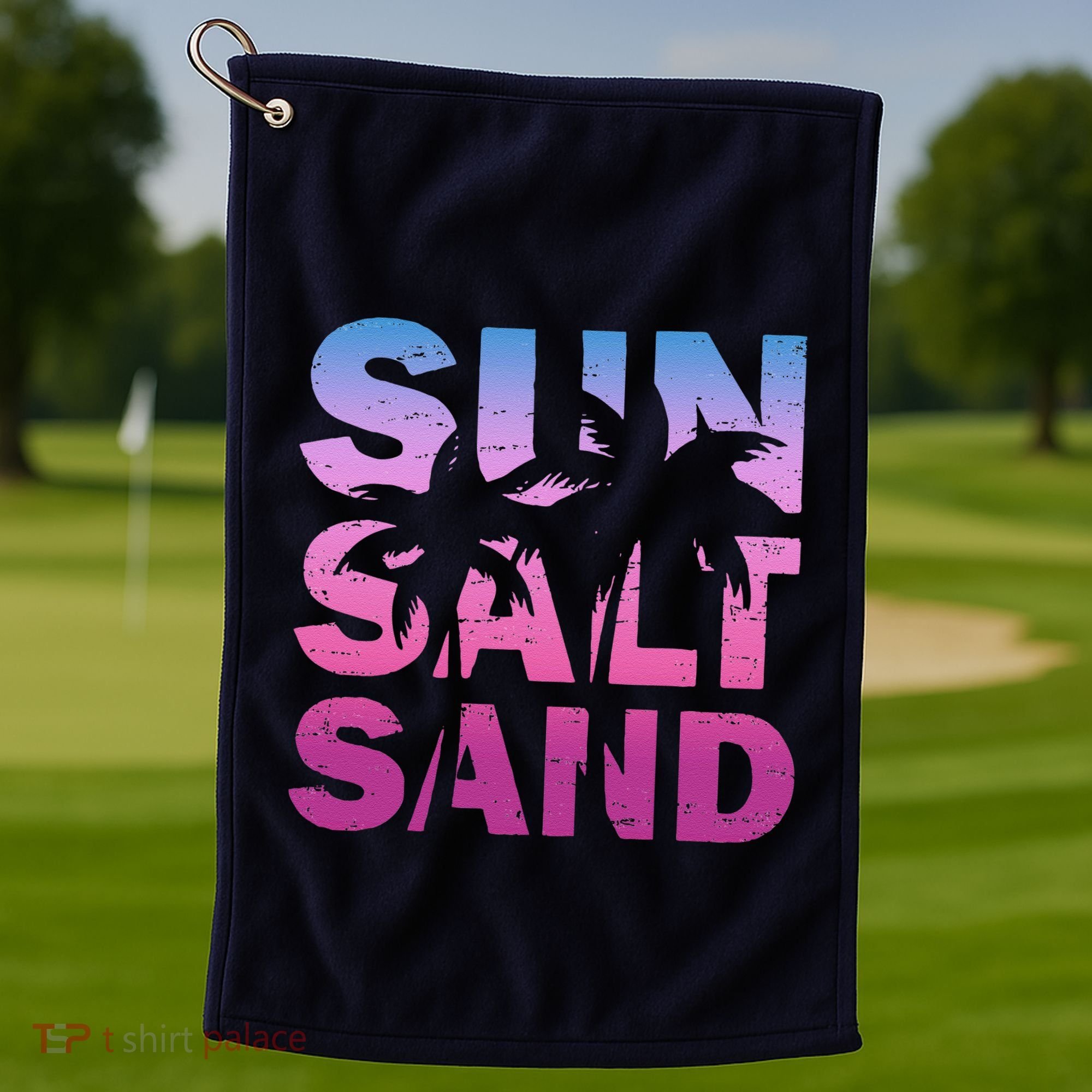 Sun Salt Sand Funny Palm Sun Retro Beach Summer Golf Towel