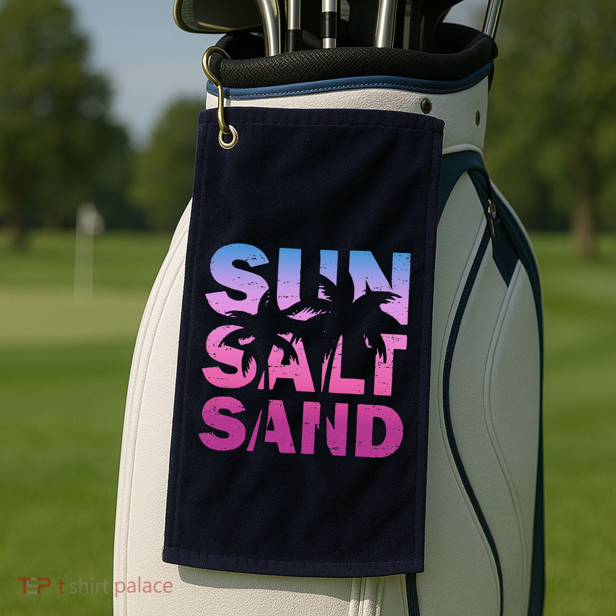 Sun Salt Sand Funny Palm Sun Retro Beach Summer Golf Towel