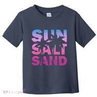 Sun Salt Sand Funny Palm Sun Retro Beach Summer Toddler T-Shirt thumb 0