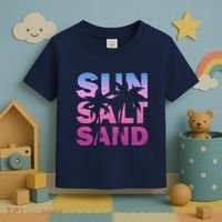 Sun Salt Sand Funny Palm Sun Retro Beach Summer Toddler T-Shirt thumb 3