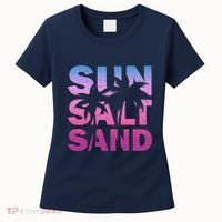 Sun Salt Sand Funny Palm Sun Retro Beach Summer Women's T-Shirt thumb 0