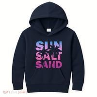 Sun Salt Sand Funny Palm Sun Retro Beach Summer Kids Hoodie thumb 0