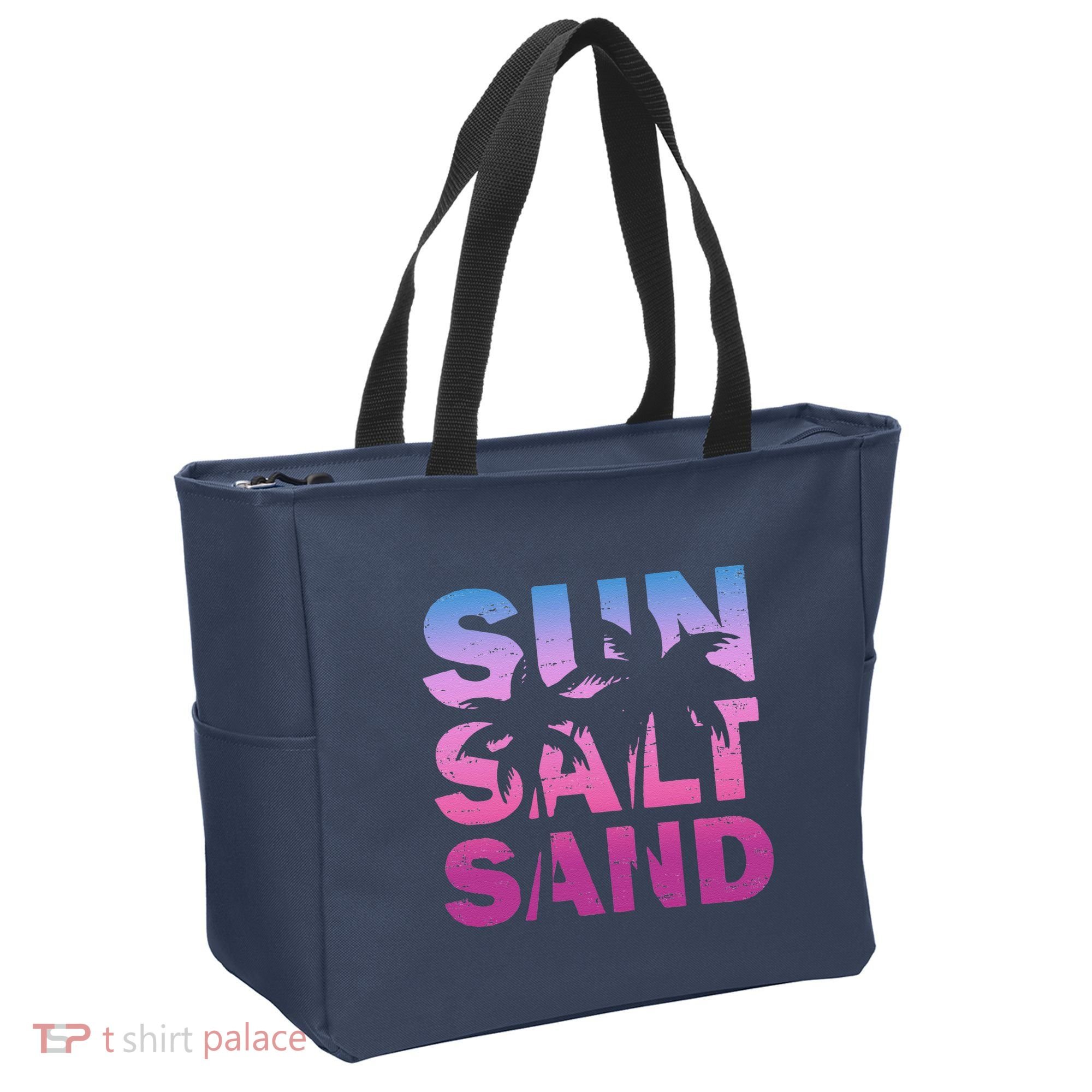 Sun Salt Sand Funny Palm Sun Retro Beach Summer Tote Bag