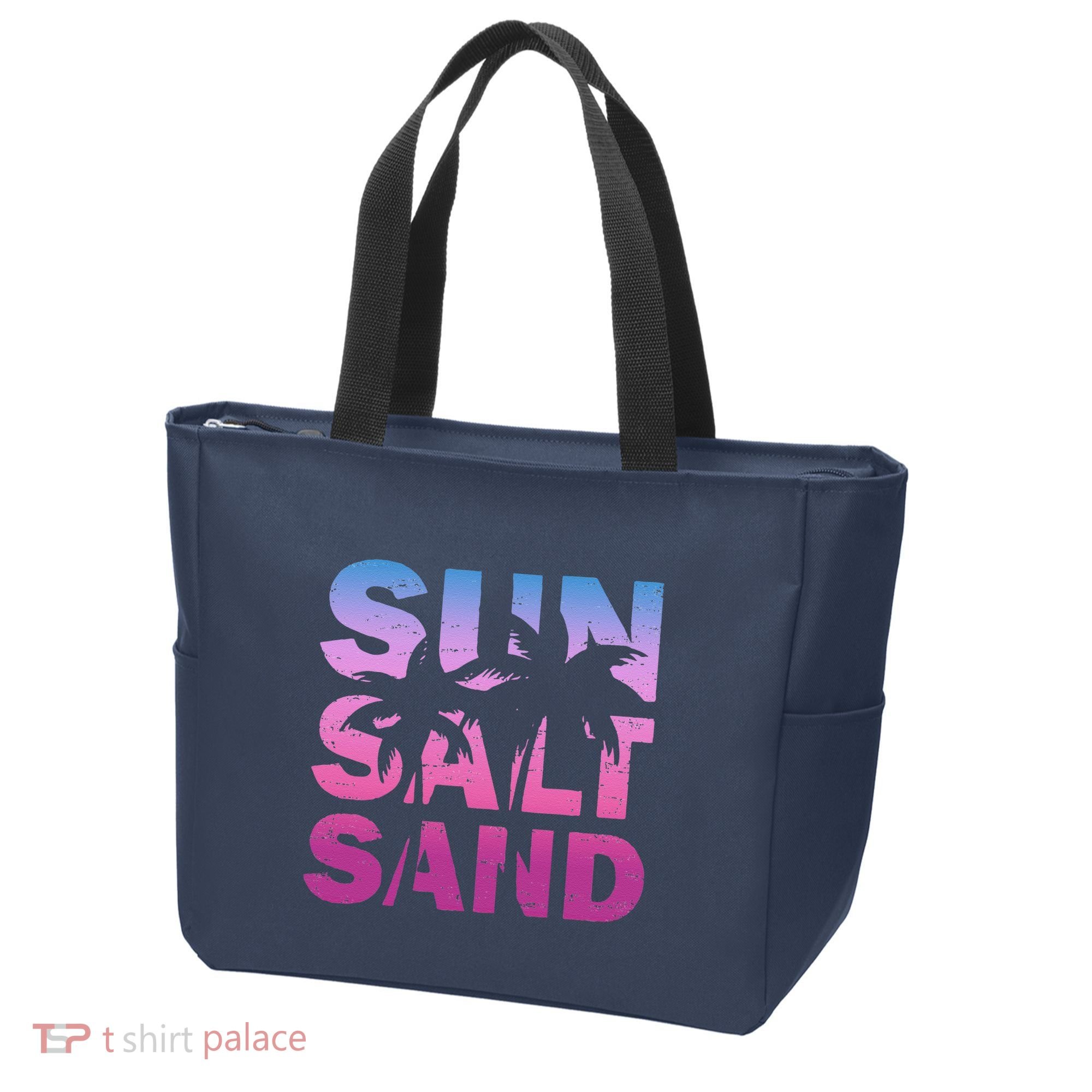 Sun Salt Sand Funny Palm Sun Retro Beach Summer Tote Bag