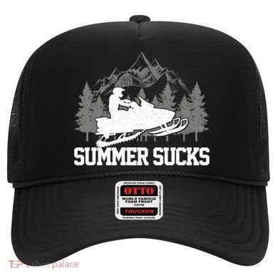 Snowmobile Summer Sucks Funny Motor Sled Vintage Gift Hat