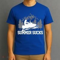 Snowmobile Summer Sucks Funny Motor Sled Vintage Gift T-Shirt thumb 3