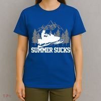 Snowmobile Summer Sucks Funny Motor Sled Vintage Gift T-Shirt thumb 4