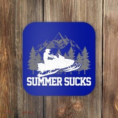 Snowmobile Summer Sucks Funny Motor Sled Vintage Gift Coaster
