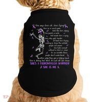 She Say SheS Ok SheS A Fibromyalgia Warrior Skeleton Doggie Tank thumb 0