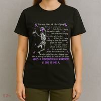 She Say SheS Ok SheS A Fibromyalgia Warrior Skeleton T-Shirt thumb 4