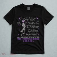 She Say SheS Ok SheS A Fibromyalgia Warrior Skeleton T-Shirt thumb 5