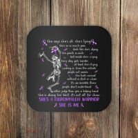 She Say SheS Ok SheS A Fibromyalgia Warrior Skeleton Coaster thumb 0