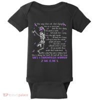 She Say SheS Ok SheS A Fibromyalgia Warrior Skeleton Baby Bodysuit thumb 0