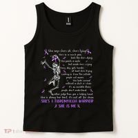 She Say SheS Ok SheS A Fibromyalgia Warrior Skeleton Tank Top thumb 2