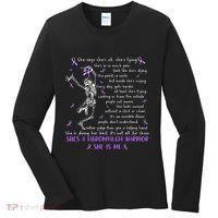 She Say SheS Ok SheS A Fibromyalgia Warrior Skeleton Women's Long Sleeve Shirt thumb 0