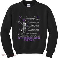 She Say SheS Ok SheS A Fibromyalgia Warrior Skeleton Kids Sweatshirt thumb 0