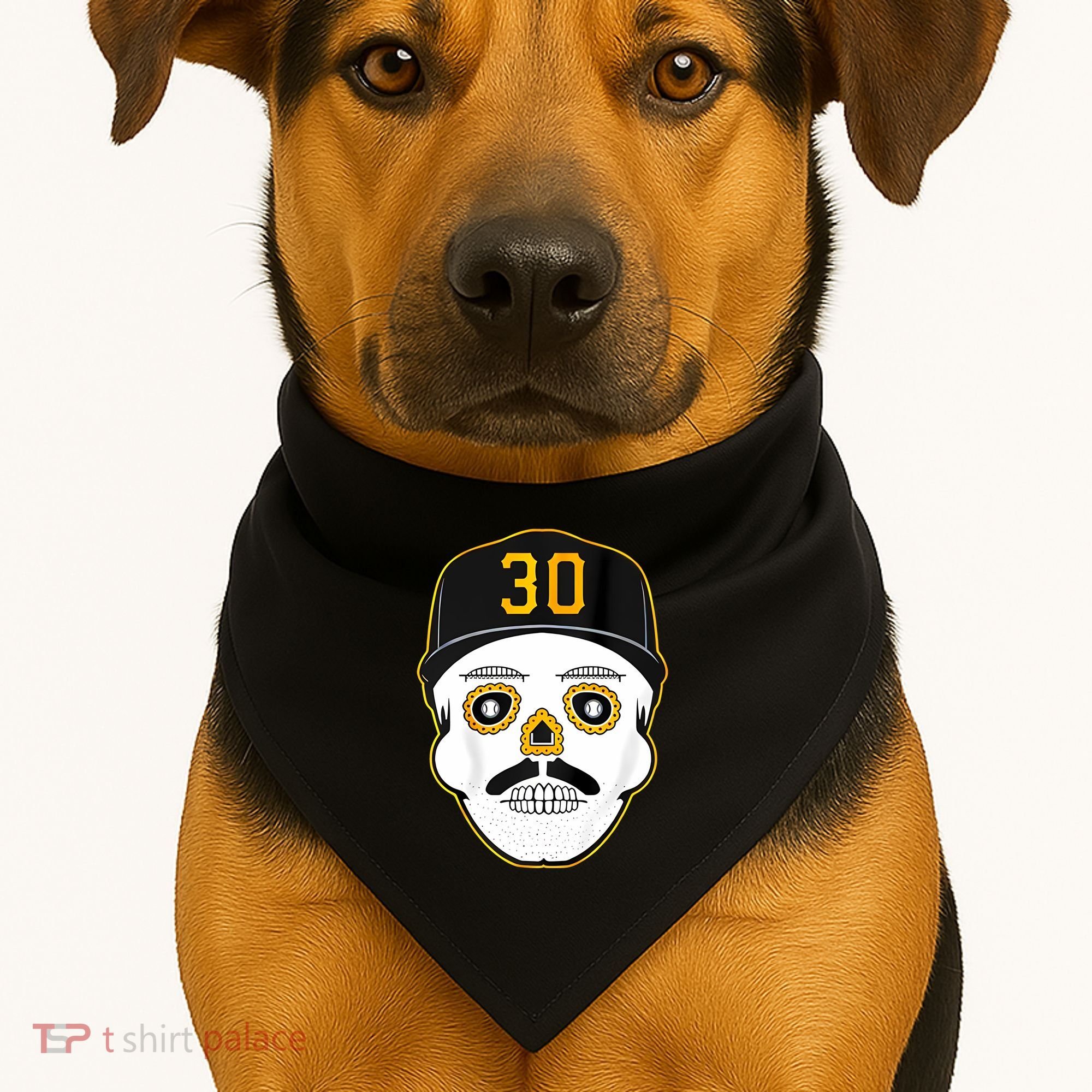 Skenes Sugar Skull Baseball Fan USA-Made Doggie Bandana