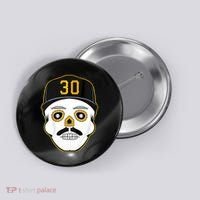 Skenes Sugar Skull Baseball Fan Button thumb 0