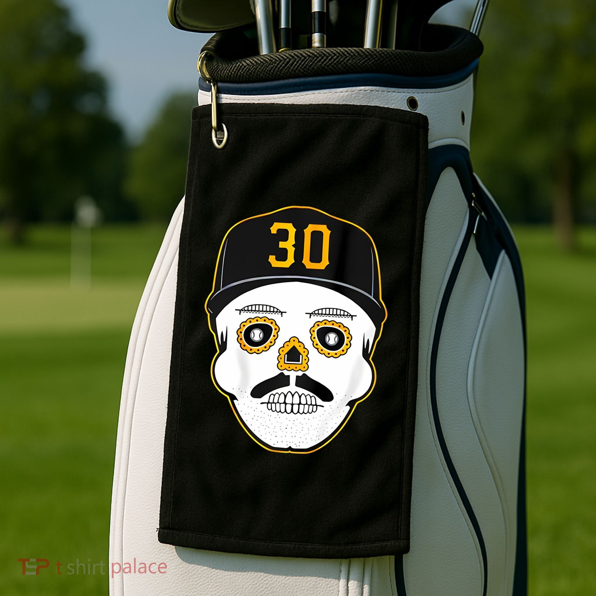 Skenes Sugar Skull Baseball Fan Golf Towel