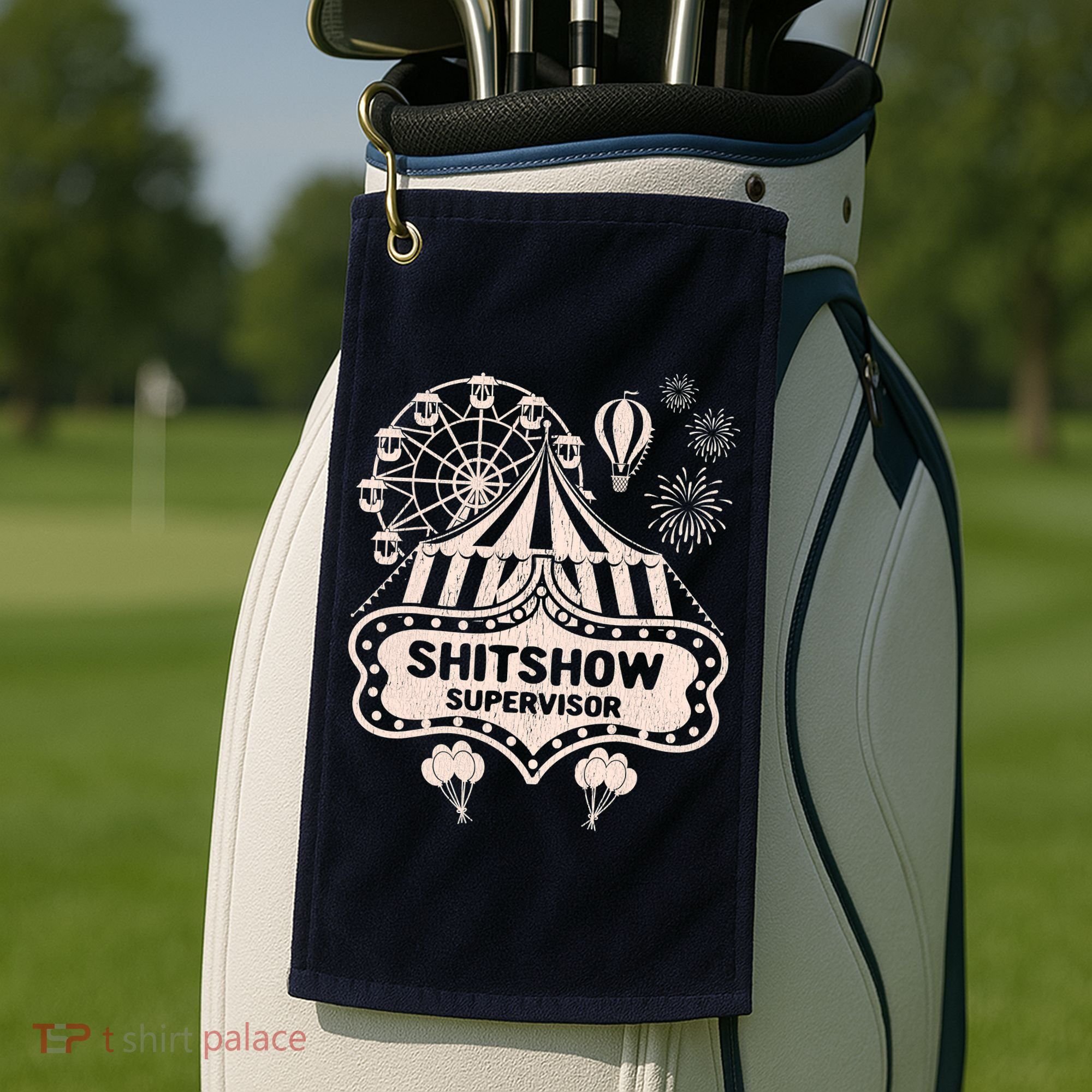 Shit Show Supervisor Funny Boss Manager Teacher & Mom Golf Towel