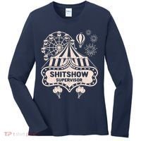 Shit Show Supervisor Funny Boss Manager Teacher & Mom Women's Long Sleeve Shirt thumb 0
