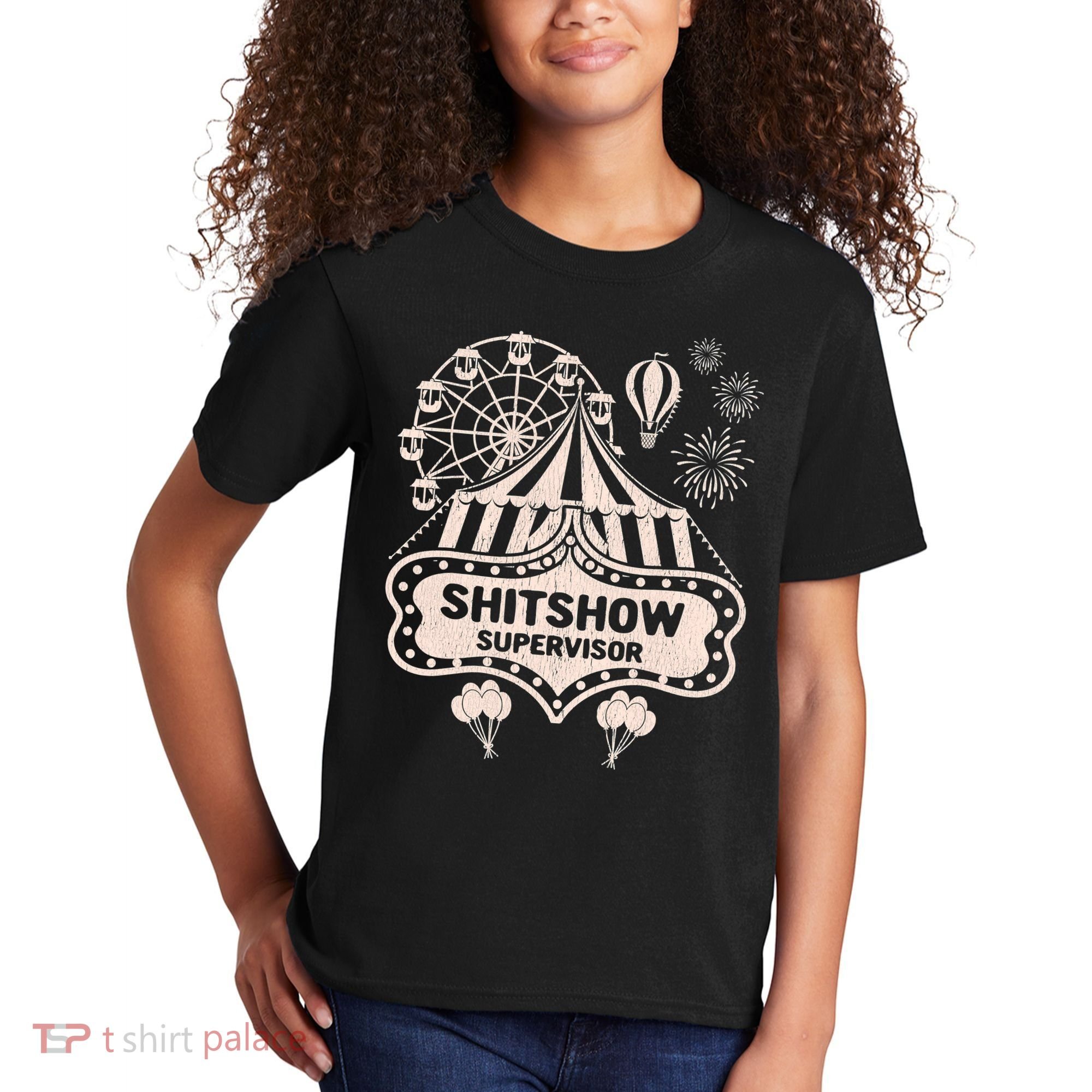 Shit Show Supervisor Funny Boss Manager Teacher & Mom Kids T-Shirt