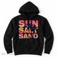 Sun Salt Sand Funny Beach Lover Summer Vacation Palm Tree Hoodie thumb 0