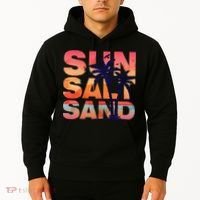 Sun Salt Sand Funny Beach Lover Summer Vacation Palm Tree Hoodie thumb 2