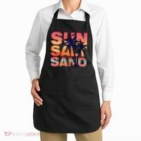 Sun Salt Sand Funny Beach Lover Summer Vacation Palm Tree Apron thumb 2