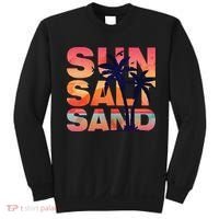 Sun Salt Sand Funny Beach Lover Summer Vacation Palm Tree Sweatshirt thumb 0
