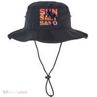 Sun Salt Sand Funny Beach Lover Summer Vacation Palm Tree Bucket Hat thumb 0