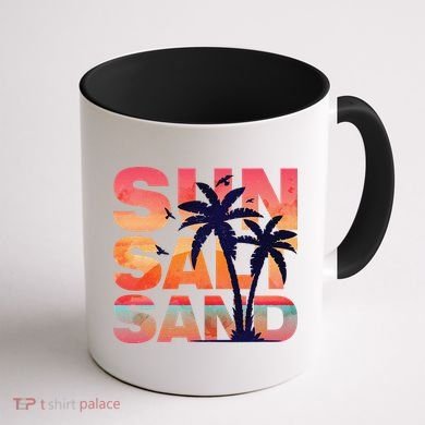 Sun Salt Sand Funny Beach Lover Summer Vacation Palm Tree Coffee Mug back