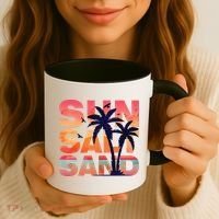 Sun Salt Sand Funny Beach Lover Summer Vacation Palm Tree Coffee Mug thumb 3