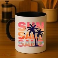 Sun Salt Sand Funny Beach Lover Summer Vacation Palm Tree Coffee Mug thumb 4