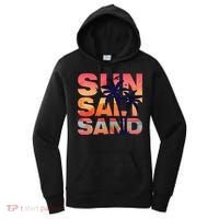 Sun Salt Sand Funny Beach Lover Summer Vacation Palm Tree Women's Hoodie thumb 0