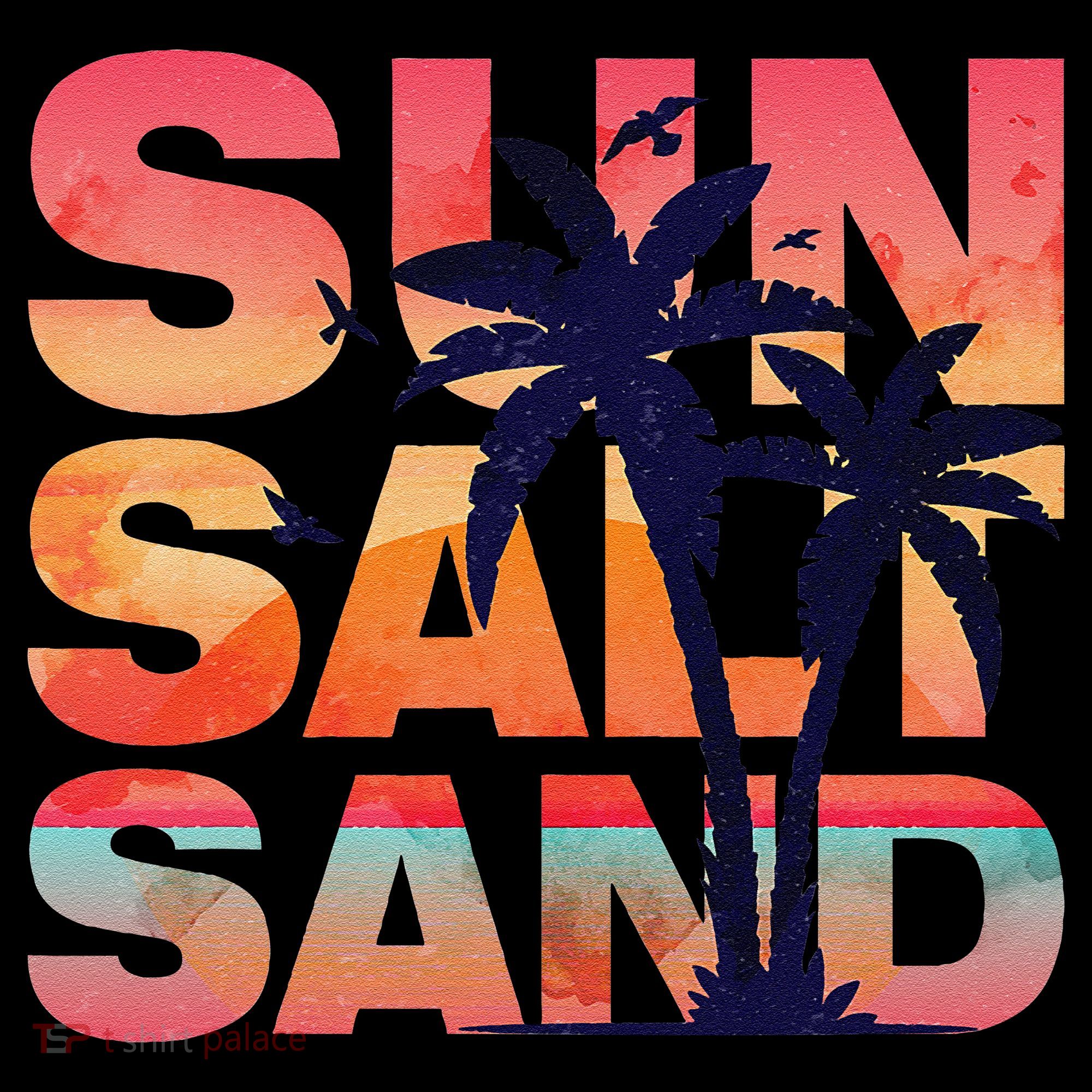 Sun Salt Sand Funny Beach Lover Summer Vacation Palm Tree Women's Hoodie