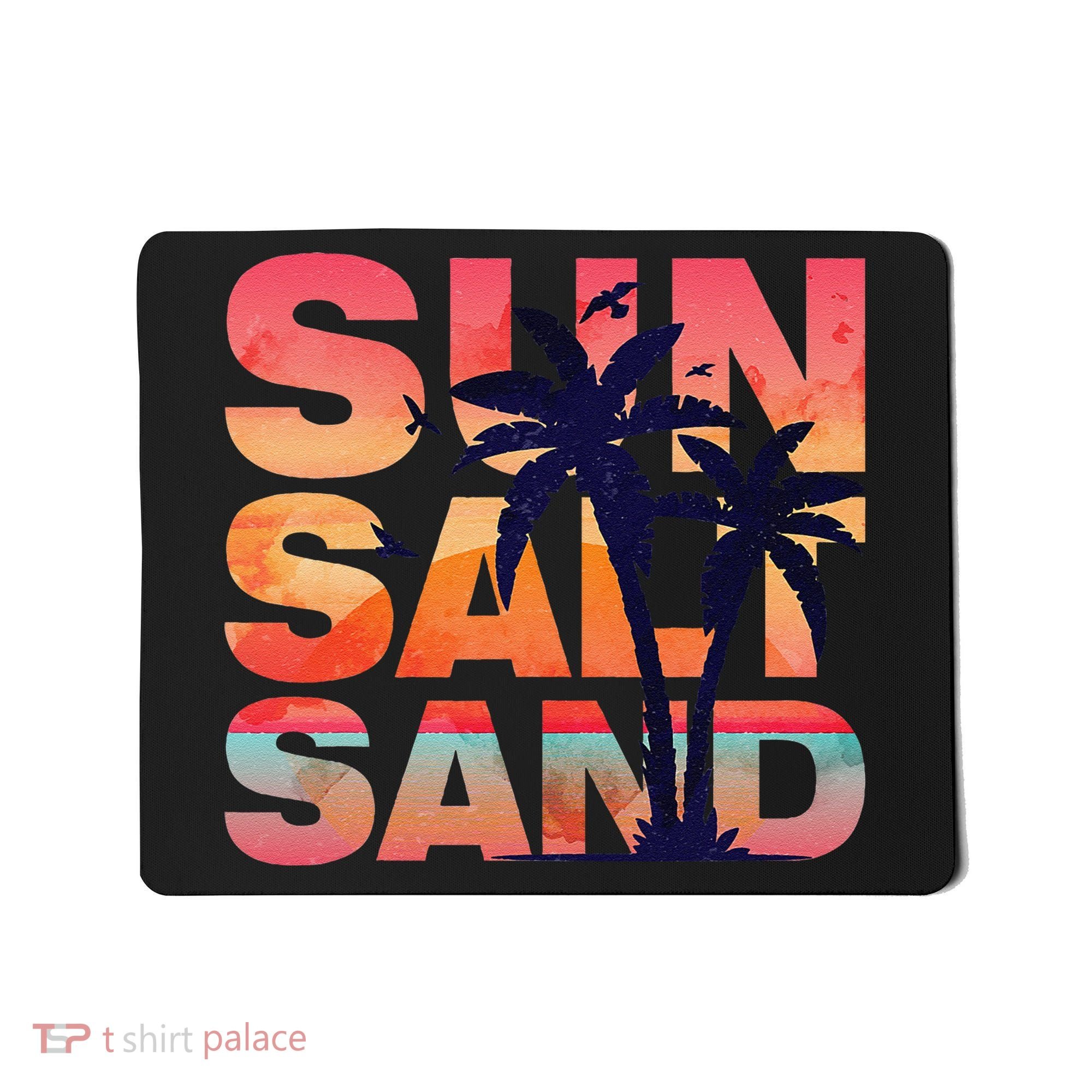 Sun Salt Sand Funny Beach Lover Summer Vacation Palm Tree Mousepad