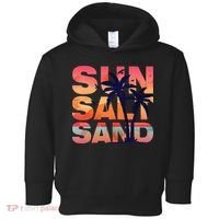 Sun Salt Sand Funny Beach Lover Summer Vacation Palm Tree Toddler Hoodie thumb 0