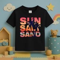 Sun Salt Sand Funny Beach Lover Summer Vacation Palm Tree Toddler T-Shirt thumb 3