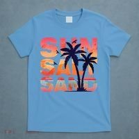Sun Salt Sand Funny Beach Lover Summer Vacation Palm Tree T-Shirt thumb 4