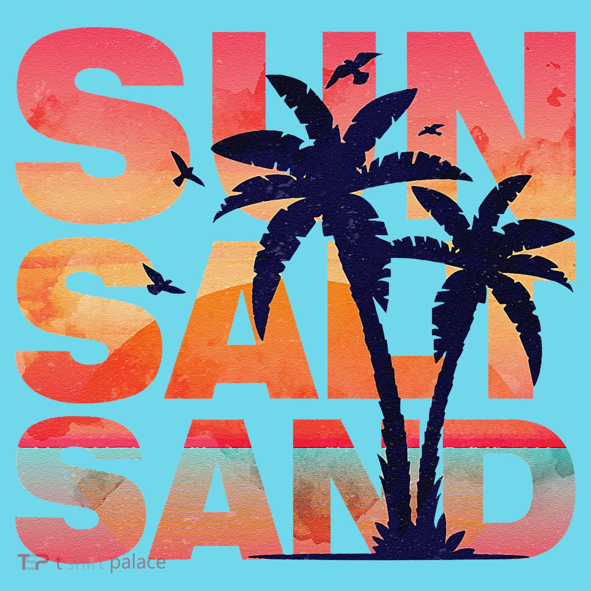Sun Salt Sand Funny Beach Lover Summer Vacation Palm Tree T-Shirt