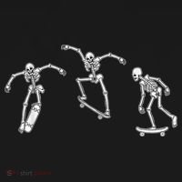 Skateboarding Skeletons Skeleton Skater Halloween Skate Long Sleeve Shirt thumb 2
