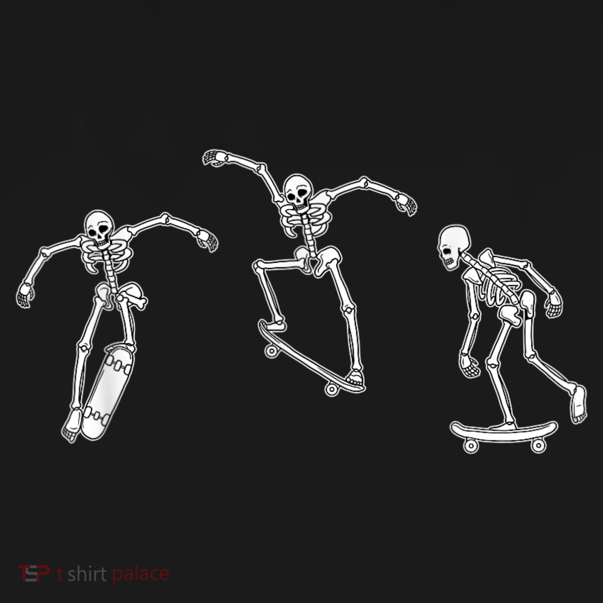 Skateboarding Skeletons Skeleton Skater Halloween Skate Long Sleeve Shirt