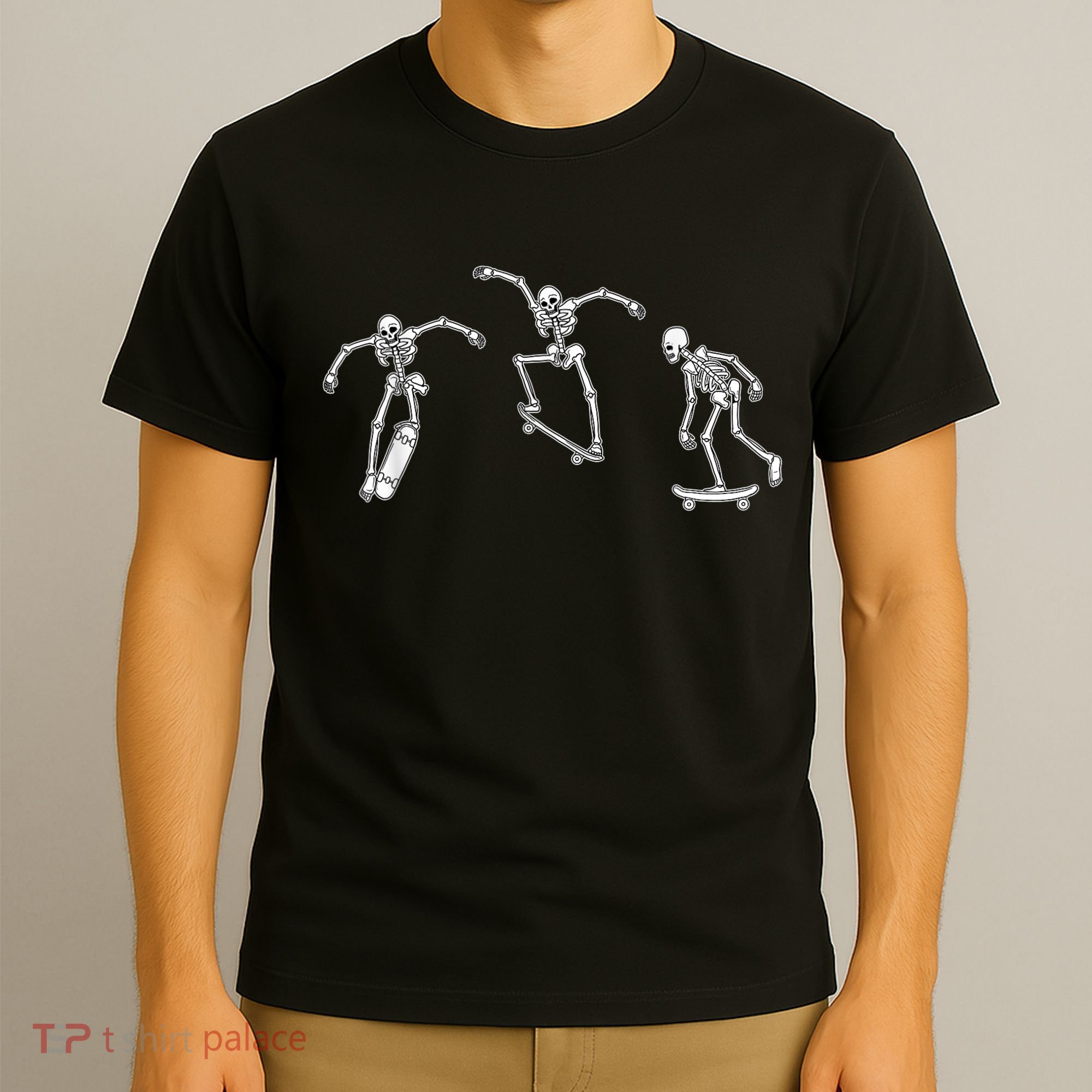 Skateboarding Skeletons Skeleton Skater Halloween Skate T-Shirt