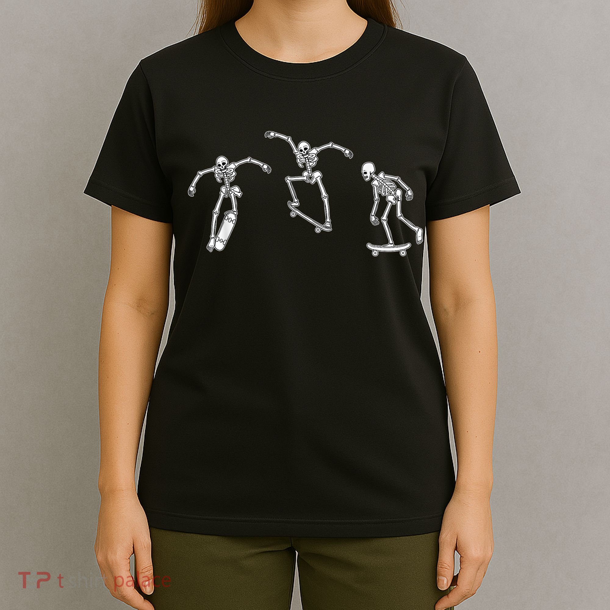 Skateboarding Skeletons Skeleton Skater Halloween Skate T-Shirt