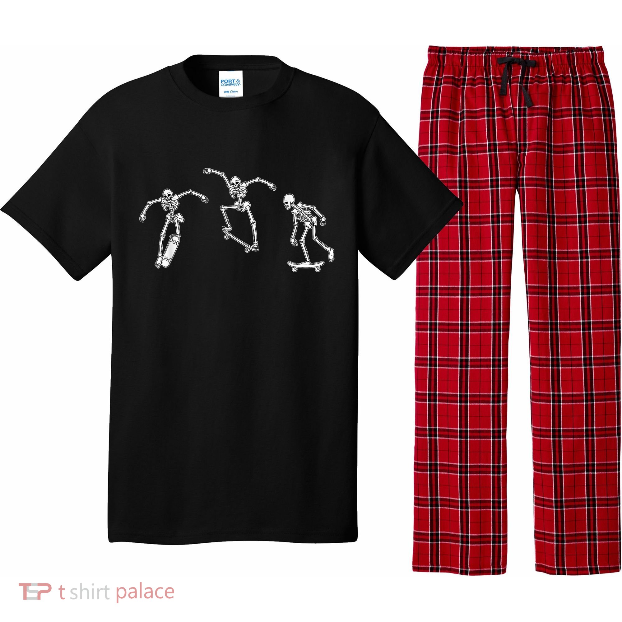 Skateboarding Skeletons Skeleton Skater Halloween Skate Pajama Set