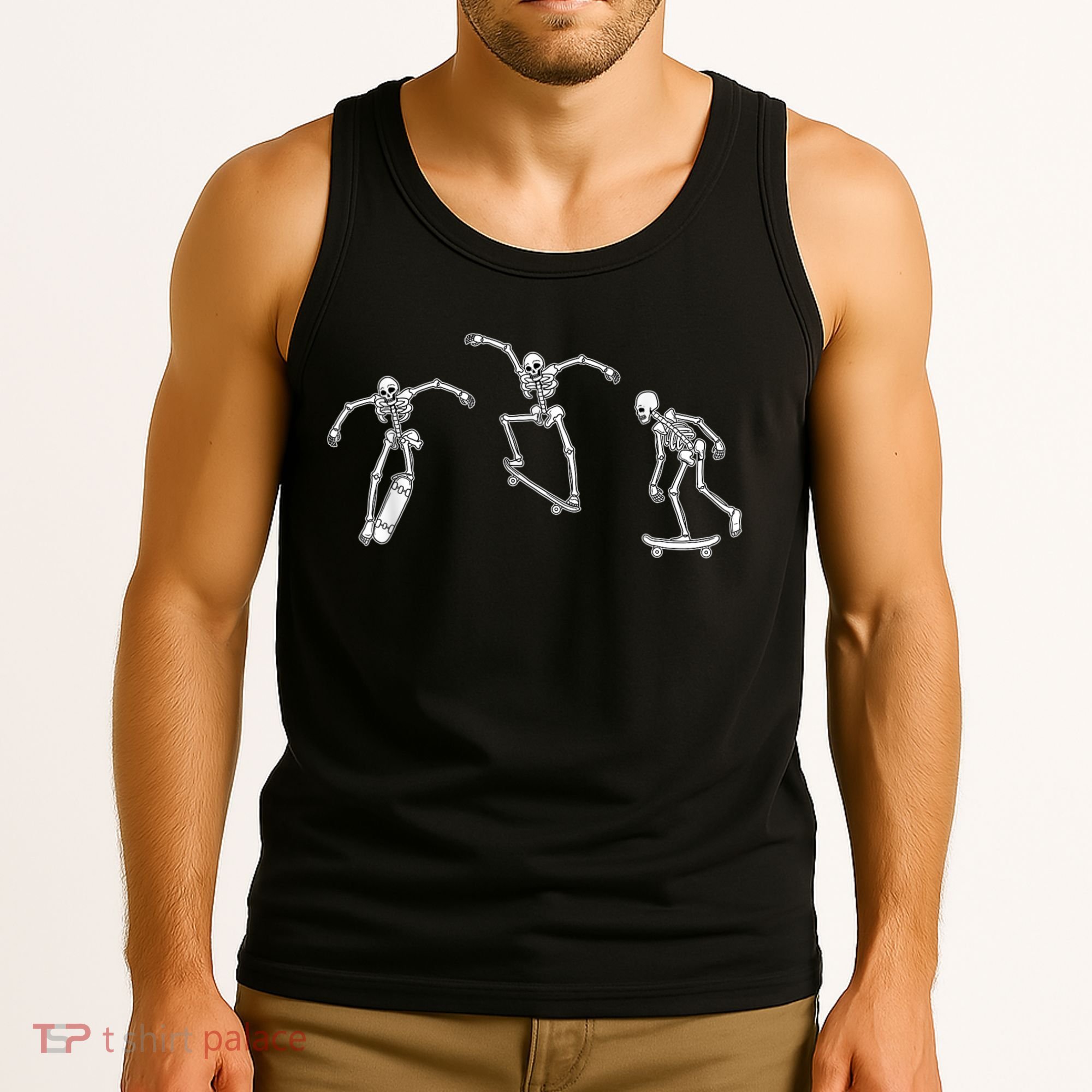 Skateboarding Skeletons Skeleton Skater Halloween Skate Tank Top