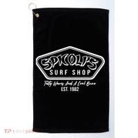 Spicolis Surf Shop Tasty Waves And A Cool Buzz Est 1982 Golf Towel thumb 0
